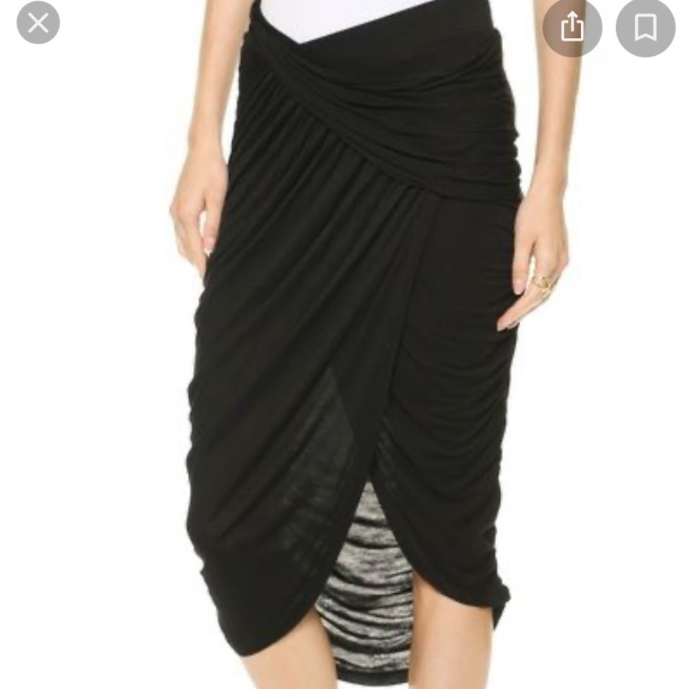 Free People Grecian Cascading Black Skirt